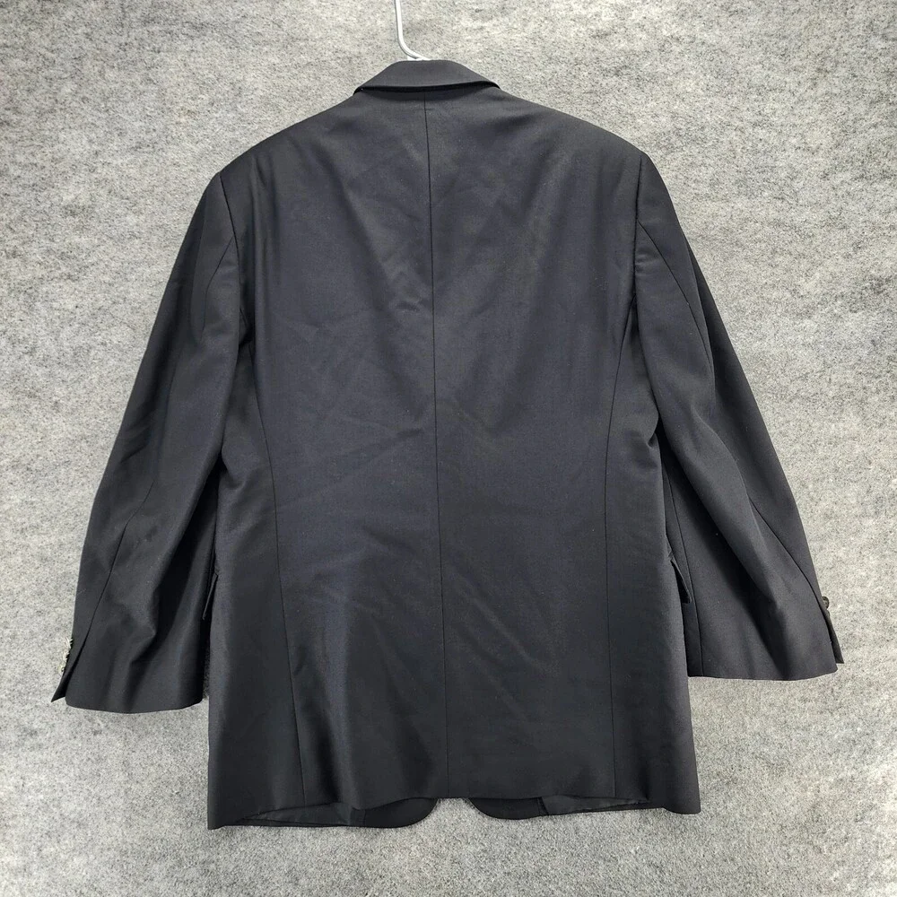 Jack Victor Sport Coat Mens 41R Blazer Black 2 Button Super 100's